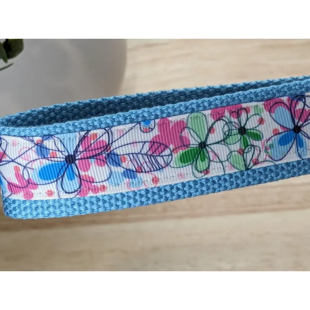 Floral Keychain Wristlet Handmade Boho‎ Fabric Key FOB Gift Present Daisy Flower